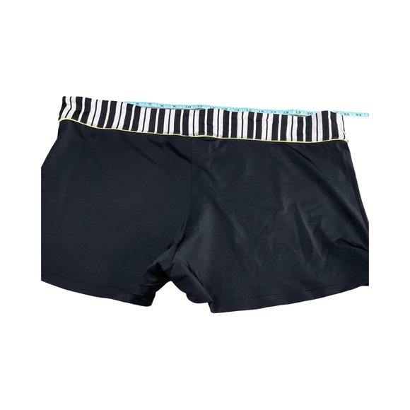 South Point Swim Shorts bottoms 22W Black White Stripe Waist Yellow Trim GUC - Picture 4 of 8